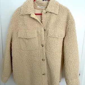 Faux fur -fuzzy coat - Off-white